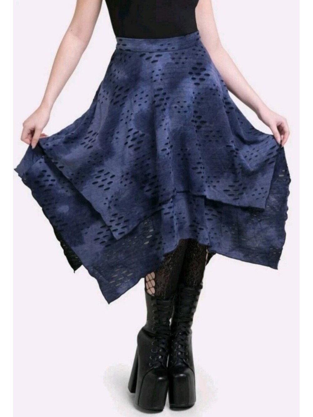 Killstar x Corpse Bride Hauntly Maiden Skirt Black Blue Women's Size M NEW